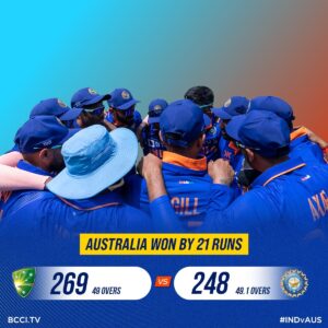 IND vs AUS 3rd ODI: भारत को करना पड़ा हार का सामना, तीसरा मैच जीत ऑस्ट्रेलिया ने 2-1 से सीरीज को जीता